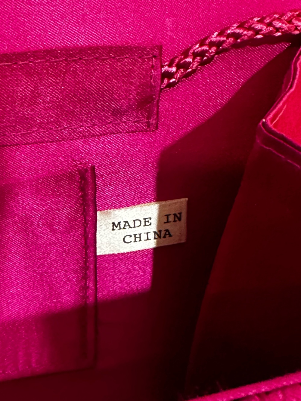 VTG 1980s-90s Carla Marchi Fuchsia Hot Pink Crinkle Pleat Satin Evening Bag - Picture 4 of 10